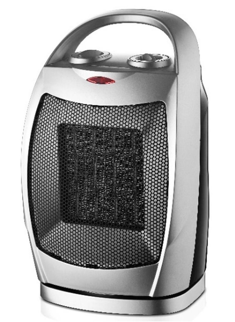 Mediatech Electric Ceramic Heater,1500W, Thermostat, Movable base , safety lock, MT-CH003- Silver  - Image 2