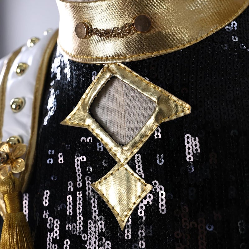 زي تنكري للاطفال رومي زوي ميرا ديمون هانترز، سلسلة سوداء وذهبية، مستوحى من كيه بوب - Image 4