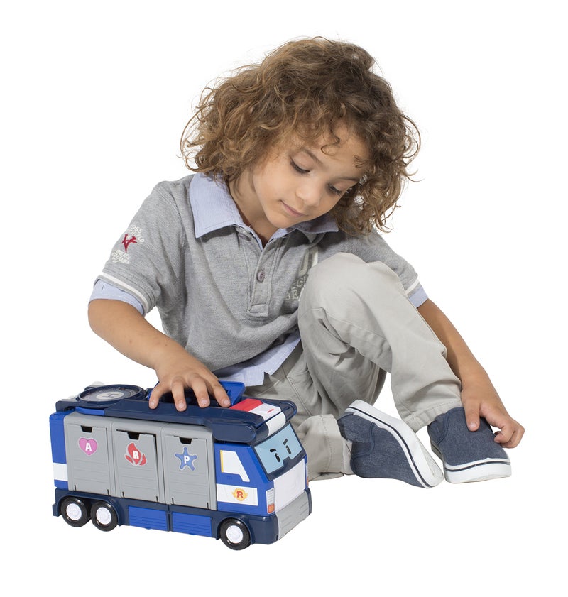 Robocar Poli ألعاب روبوكار بولي، المقر المتنقل، شاحنة HQ للشرطة تتحول 3 في 1 مع قاذفات المركبات و 1 سيارة بولي مصنوعة من المعدن، ألعاب للأطفال من سن 3 سنوات وما فوق - Image 4