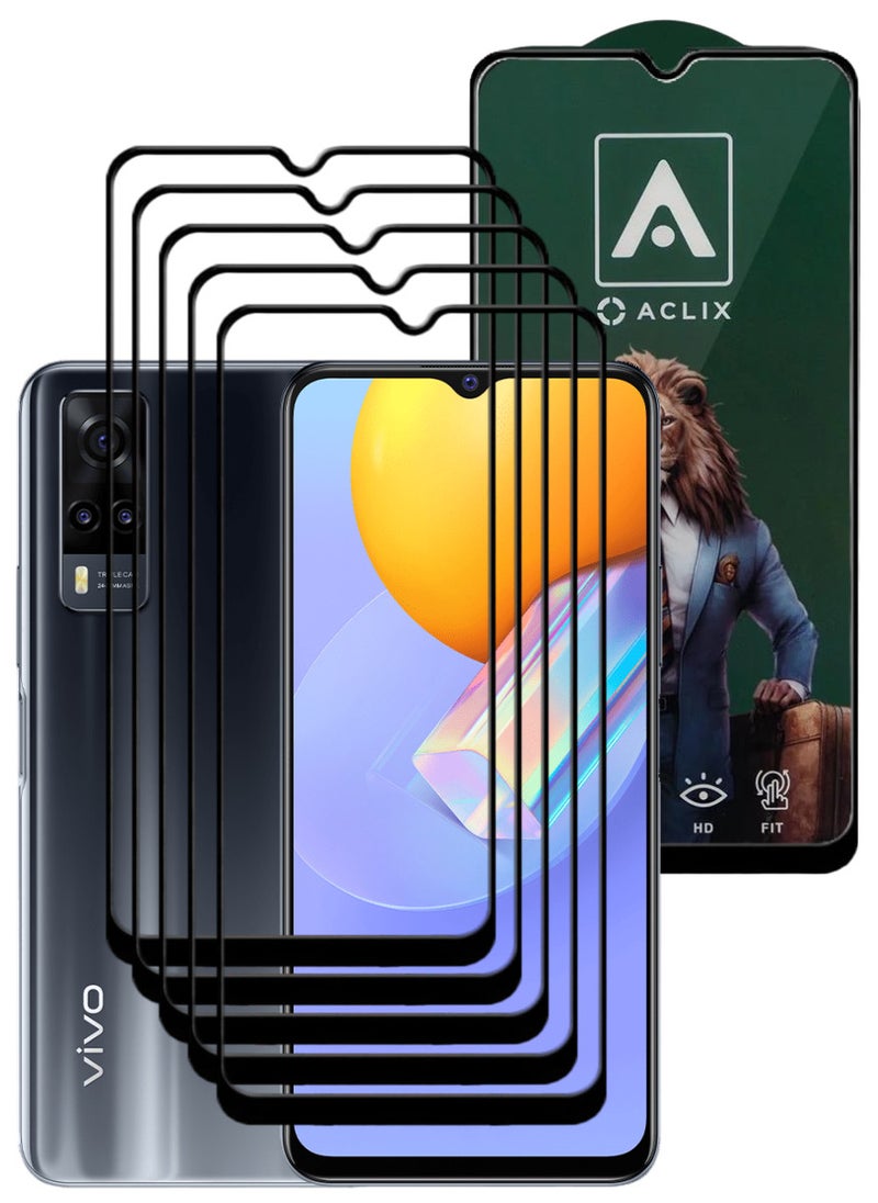 ACLIX 5 Pieces Antistatic ESD Dustproof Premium Quality High Definition Tempered Glass Screen Protector Designed For vivo Y51 (2020) - Image 1