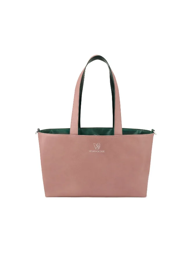 فيجانولوجي Palindrome Reversible Tote Bag Made From 15 Recycled Plastic Bottles (Green-Pink)