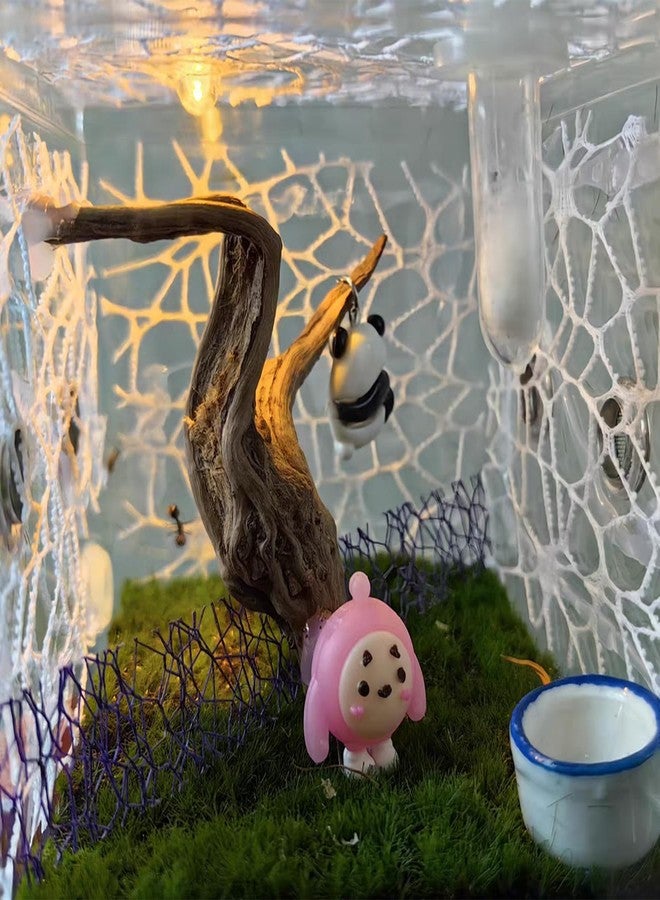Heyshapeing 6 PCS Jumping Spider Habitat Accessories - Jumping Spider Webbed Moss Ribbon with Magnets for Enhanced Enclosure and Climbing Experience (Terrarium Not Included)（3 Black + 3 White - Image 3
