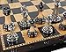 HPL Staunton Chrome Black Chrome Chess Men Set with 18 inch Dark Walnut Color Board 2 Player Ages 12 - Image 2