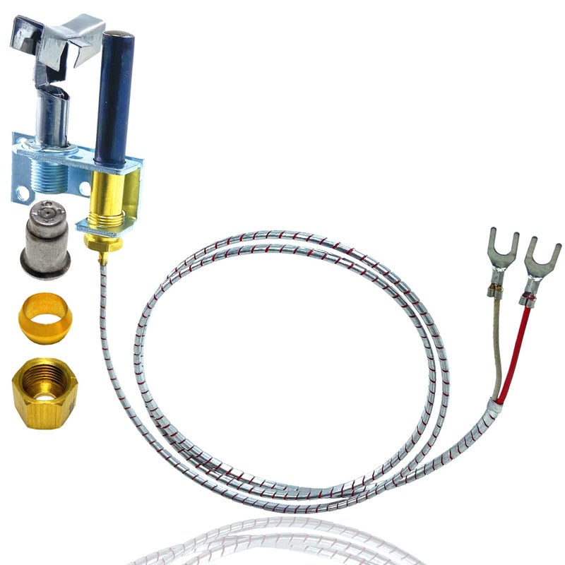 MCAMPAS 750mv Thermopile Pilot Burner with Natural Gas  Propane Gas Pilot Orifice for New Deep Fryer AA Cater Truck