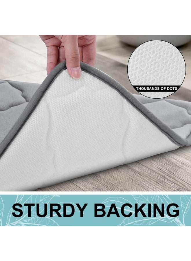 viola 2 Pcs Bath Mat Rug, Soft Floor Carpet, Super Absorbent Bathroom Rugs, Non-Slip, Comfortable, Machine Washable Bath Carpet for Bathroom Floor, Tub, Shower Grey 40*60cm - Image 3