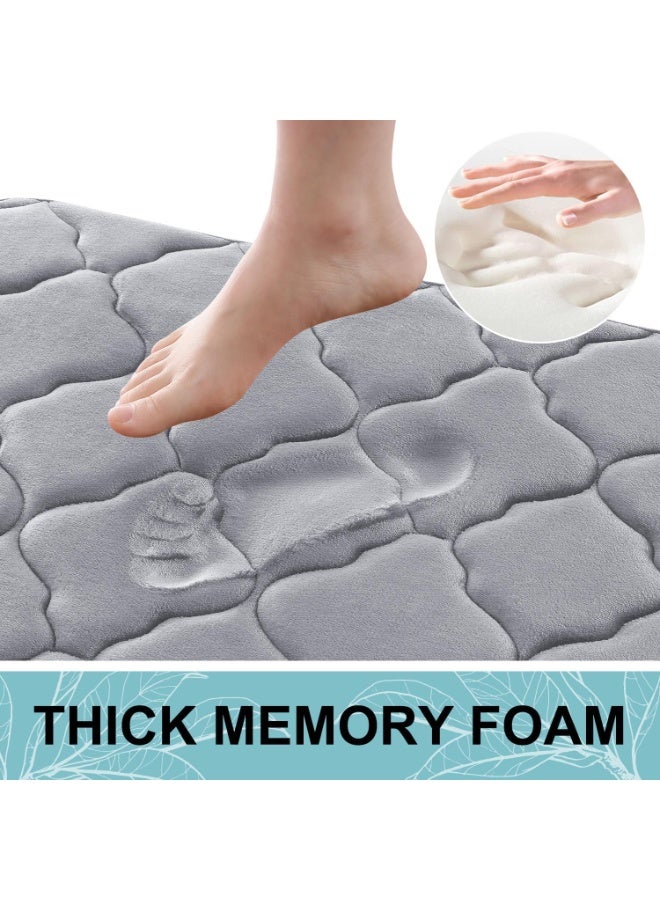 viola 2 Pcs Bath Mat Rug, Soft Floor Carpet, Super Absorbent Bathroom Rugs, Non-Slip, Comfortable, Machine Washable Bath Carpet for Bathroom Floor, Tub, Shower Grey 40*60cm - Image 2