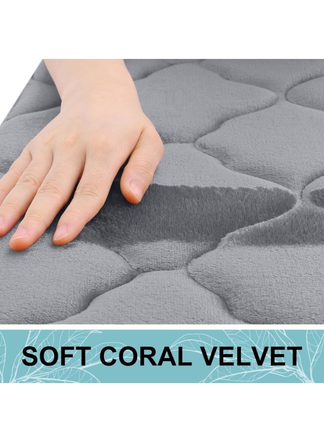 viola 2 Pcs Bath Mat Rug, Soft Floor Carpet, Super Absorbent Bathroom Rugs, Non-Slip, Comfortable, Machine Washable Bath Carpet for Bathroom Floor, Tub, Shower Grey 40*60cm - Image 4