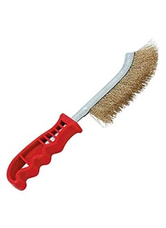 Oasisgalore Steel Coated Hand Brush Wire Brush With Handle For Cleaning Rust & Slag (Gold)  - Image 1