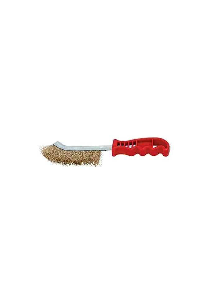 Oasisgalore Steel Coated Hand Brush Wire Brush With Handle For Cleaning Rust & Slag (Gold)  - Image 2