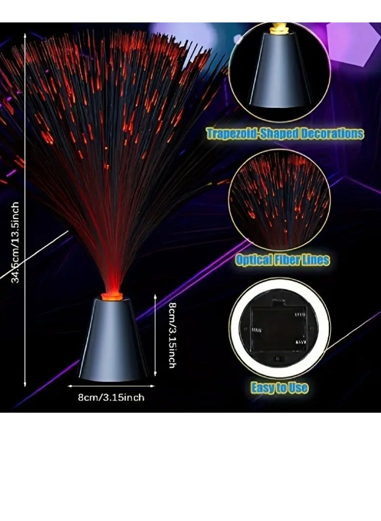 PAMEER - LED Fiber Optic Light, Color Changing Party Centerpiece Ambient Lamp, Calming Uplight for Birthday, Bar, Neon, Nightclub, Tabletop Freestanding Plastic Lamp with Switch Control, Space Theme, Battery Powered (No Plug) - Image 1