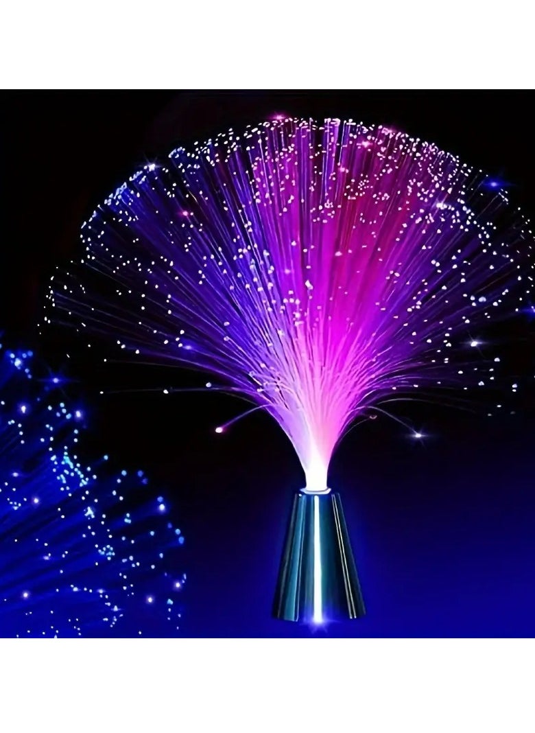 PAMEER - LED Fiber Optic Light, Color Changing Party Centerpiece Ambient Lamp, Calming Uplight for Birthday, Bar, Neon, Nightclub, Tabletop Freestanding Plastic Lamp with Switch Control, Space Theme, Battery Powered (No Plug) - Image 1