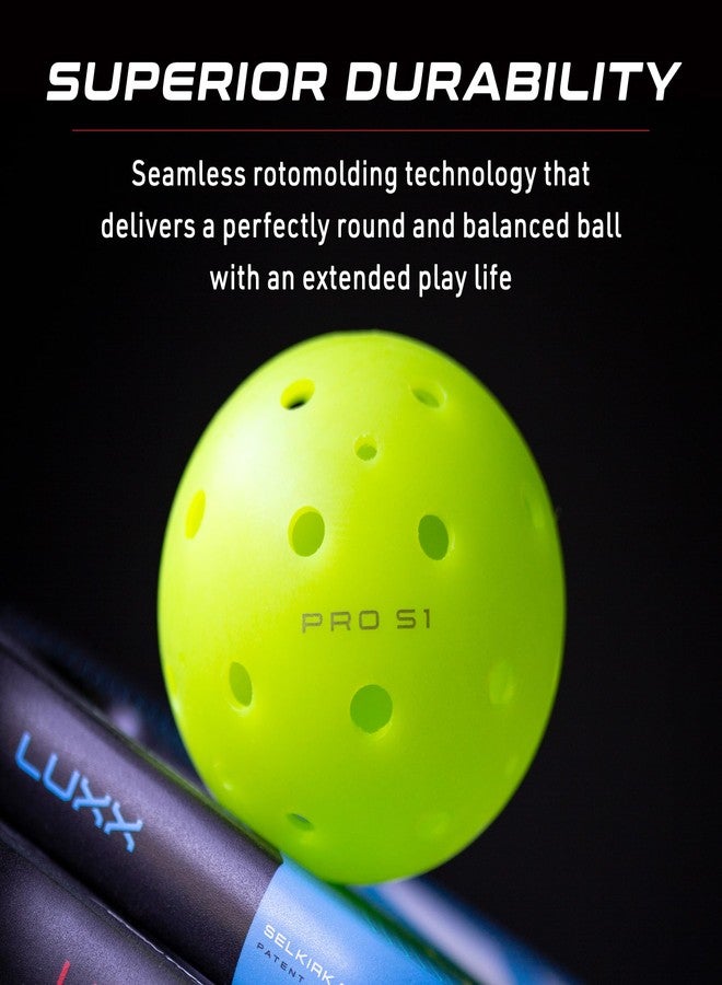 Selkirk Sport Pro S1 Ball | Crack-Resistant | 38 Hole Outdoor Pickleball Balls | USAPA Approved Pickle Ball for Tournament Play | Advanced Aerodynamics | 4 Pack Pickleballs | - Image 3