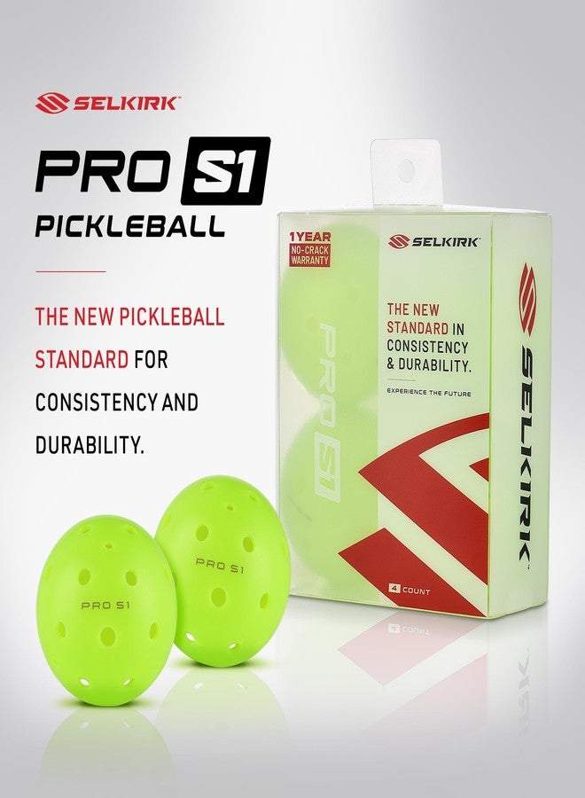 Selkirk Sport Pro S1 Ball | Crack-Resistant | 38 Hole Outdoor Pickleball Balls | USAPA Approved Pickle Ball for Tournament Play | Advanced Aerodynamics | 4 Pack Pickleballs | - Image 2