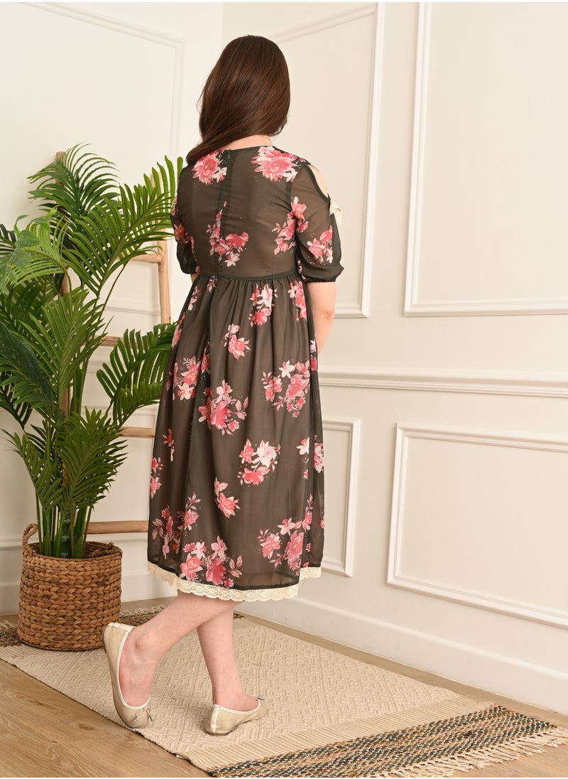 FULL JOY - Elegant Girls' Dress with text sleeves - Image 1