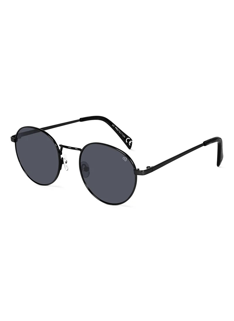 Woggles Chancellor Round Black Sunglasses
