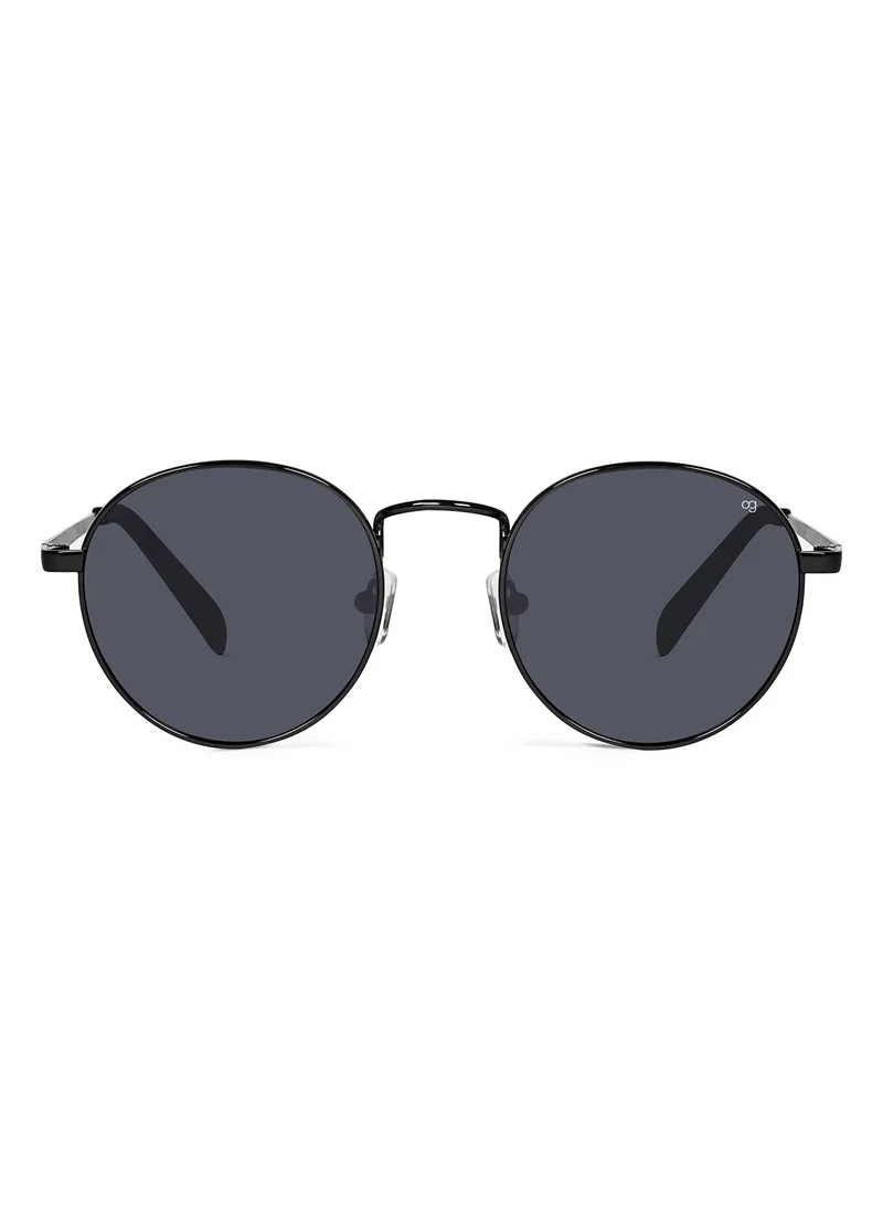 Woggles Chancellor Round Black Sunglasses