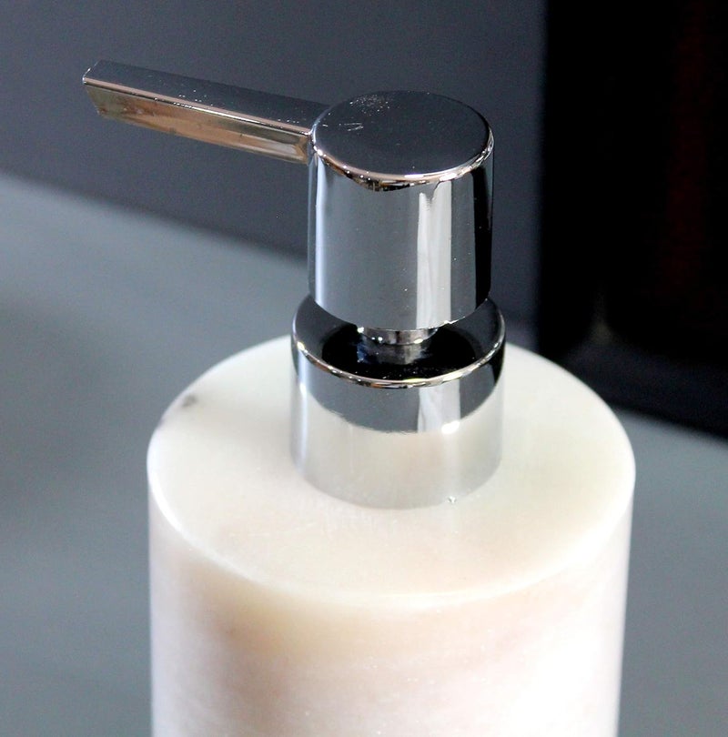 KLEO Soap Dispenser Lotion Dispenser Made of Natural Stone Luxury Bathroom Accessories Bath Set White - Image 5