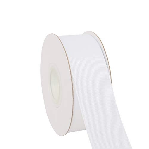 Ribbonitlux 1.5" Wide Solid Grosgrain Ribbon 25 Yards (029-White）, Set for Gift Wrapping, Party Decor, Sewing Applications, Wedding and Craft - Image 1