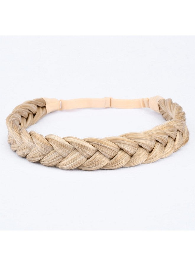 DIGUAN 2 Strands Synthetic Hair Braided Headband Classic Chunky Plaited Braids Elastic Stretch Hairpiece Women Girl Beauty Accessory 54G (Honey Blonde) - Image 1