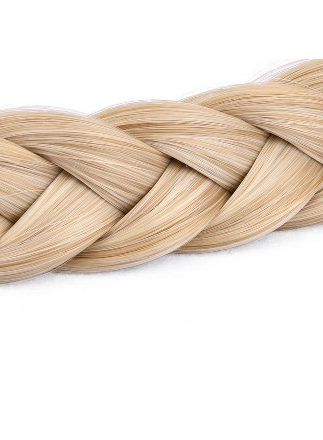 DIGUAN 2 Strands Synthetic Hair Braided Headband Classic Chunky Plaited Braids Elastic Stretch Hairpiece Women Girl Beauty Accessory 54G (Honey Blonde) - Image 3