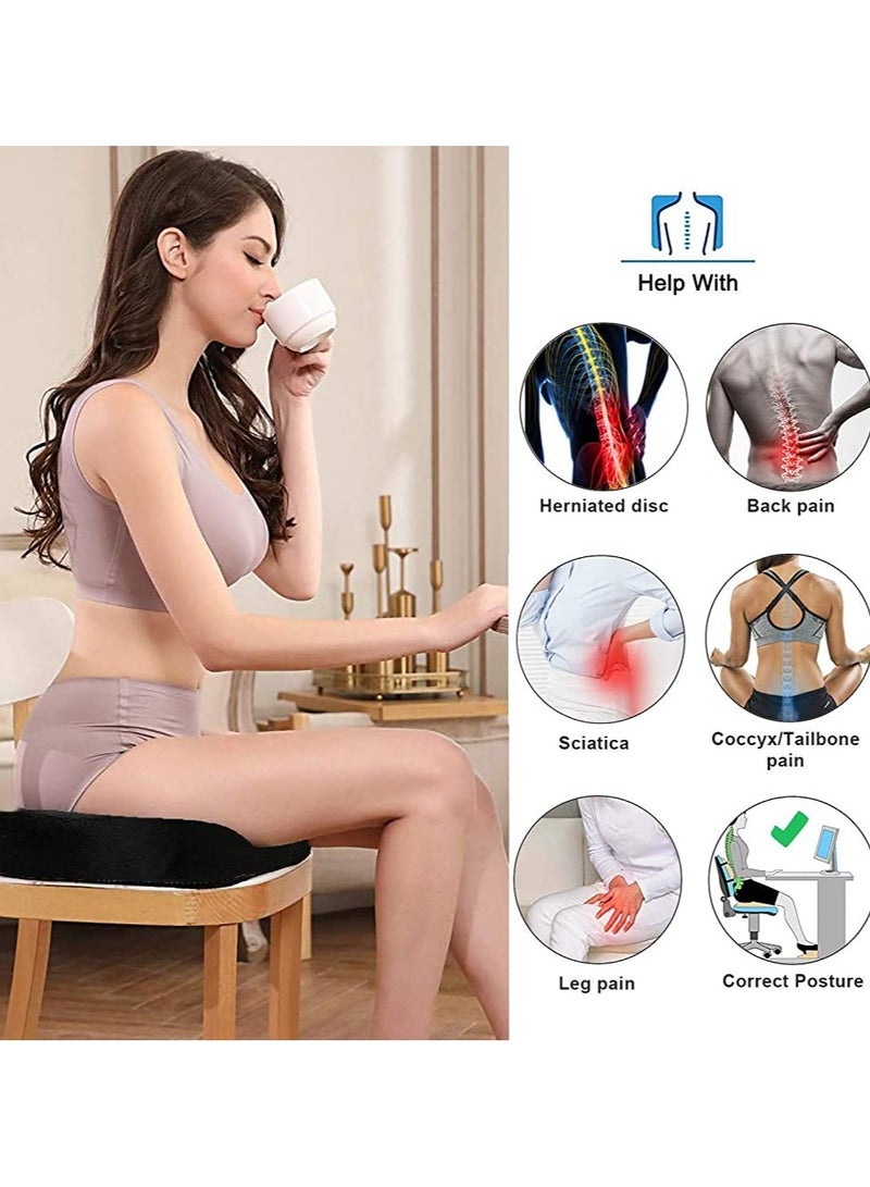 Premium Comfort Seat Cushion – Non-Slip Orthopedic 100% Memory Foam Coccyx Cushion for Tailbone Pain – Cushion for Office Chair Car Seat – Back Pain & Sciatica Relief (Seat and Back cushion) - Image 4