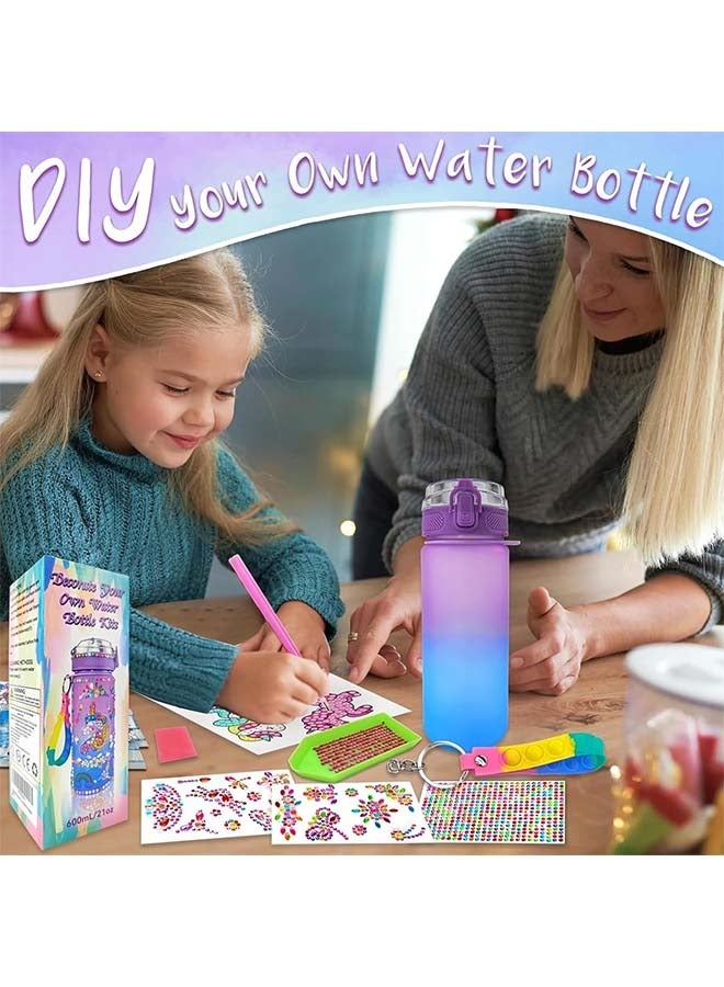 LCAREMOM Decorate Your Own Water Bottle Kits for Girls, Fun Arts and Crafts Gift Toys for Ages 3+, Gem Painting Crafts, Fun Arts and Crafts Gifts Toys for Girls Birthday (Purple)  - Image 4