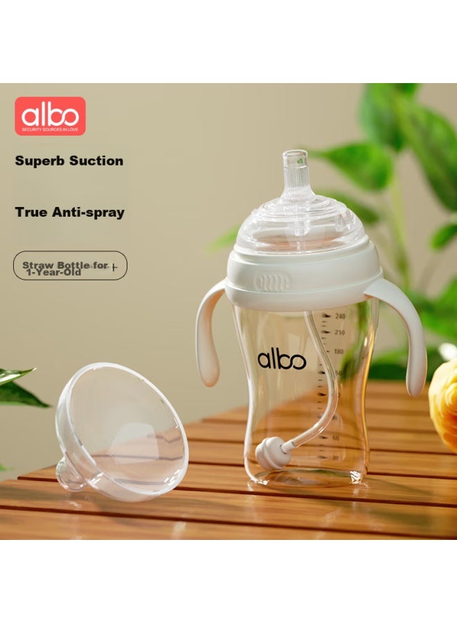 Albo Straw Bottle For Babies 1-6 Years Old, Ppsu Baby Water Cup With Handle, Training Cup, Bz350 - Image 1
