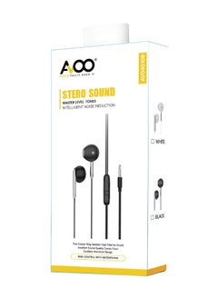 Classic headphones with a 3.5mm AUX port, equipped with volume control buttons and a built-in microphone.
