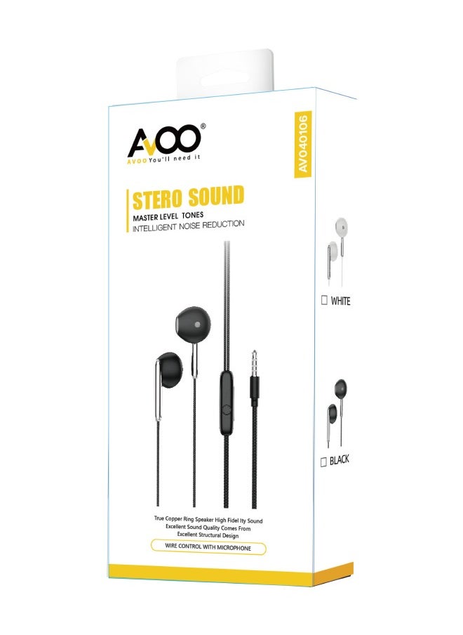 AVOO - Classic headphones with a 3.5mm AUX port, equipped with volume control buttons and a built-in microphone. - Image 1