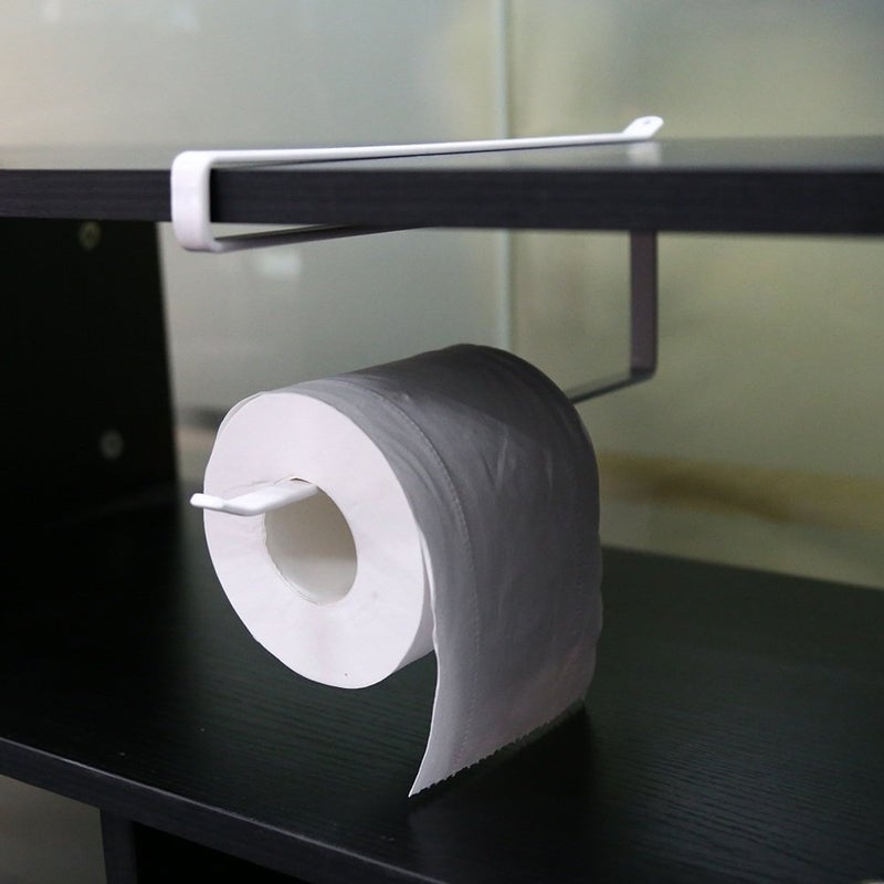 Yosoo Under Cabinet Towel Roll Paper Hanging Stand Rack Stainless Metal Kitchen Storage Organizer - Image 3