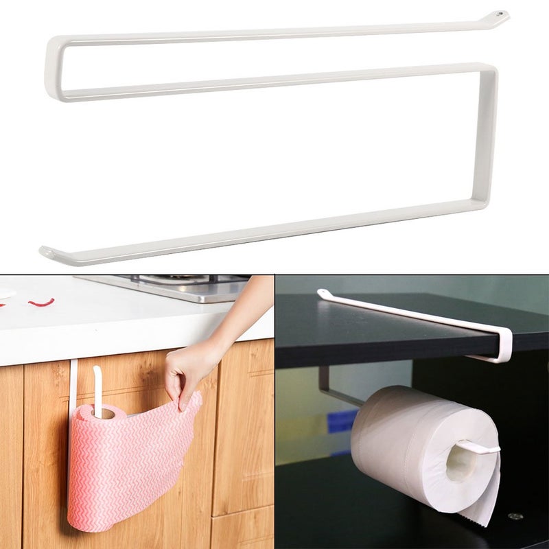 Yosoo Under Cabinet Towel Roll Paper Hanging Stand Rack Stainless Metal Kitchen Storage Organizer - Image 5