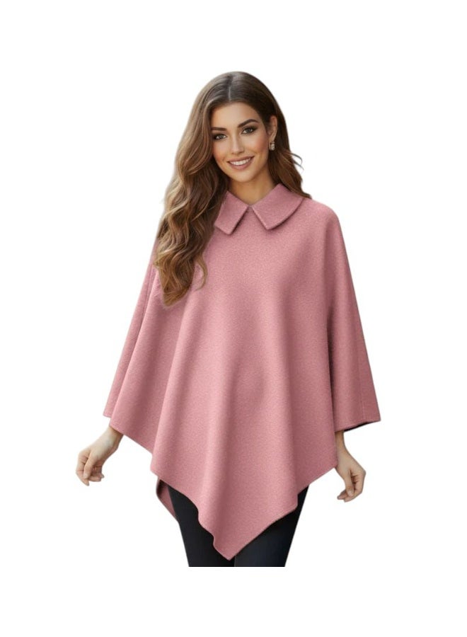 Mohair wool shawl with a collar