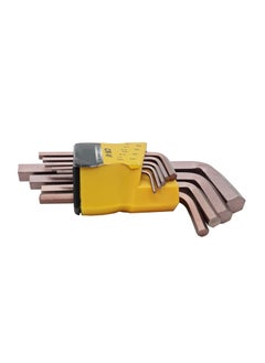 S-ZONE SZONE Hex Allen Keys Set Of Metric Size 15 To 10 Brown 9Pieces  - Image 3