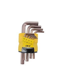 S-ZONE SZONE Hex Allen Keys Set Of Metric Size 15 To 10 Brown 9Pieces  - Image 1
