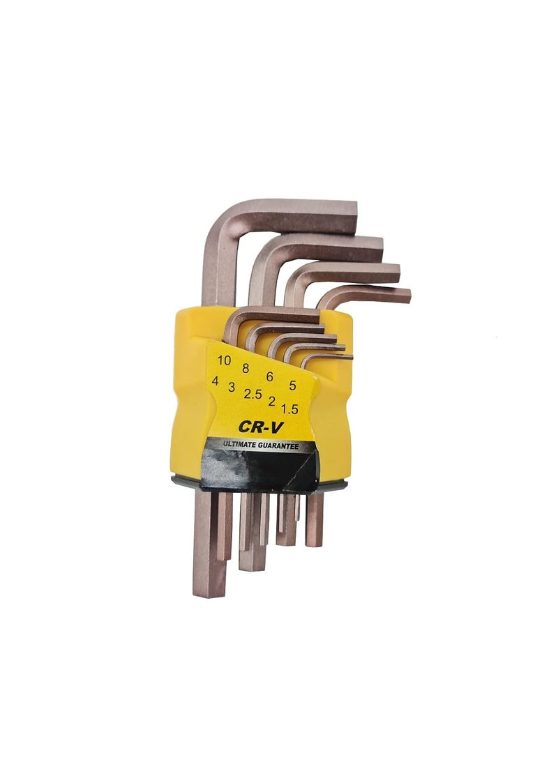 S-ZONE - SZONE Hex Allen Keys Set Of Metric Size 15 To 10 Brown 9Pieces - Image 1