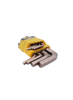 S-ZONE SZONE Hex Allen Keys Set Of Metric Size 15 To 10 Brown 9Pieces  - Image 4