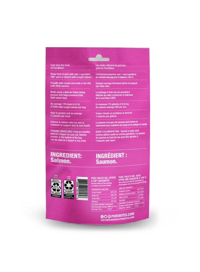 PureBites Freeze Dried Salmon Cat Treats 57g | 1 Ingredient | Made in USA (Packaging May Vary) - Image 2