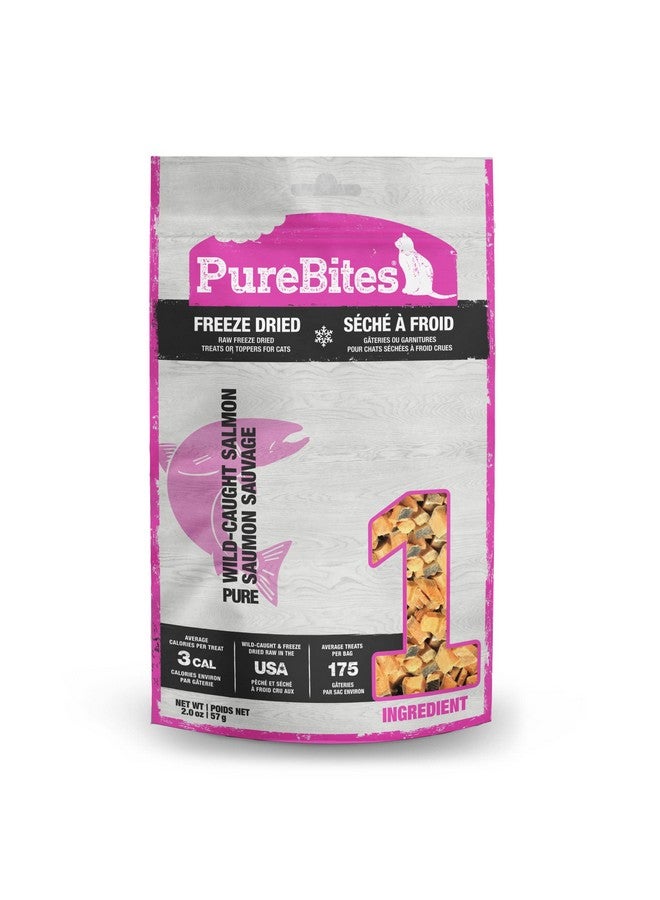 PureBites Freeze Dried Salmon Cat Treats 57g | 1 Ingredient | Made in USA (Packaging May Vary) - Image 1