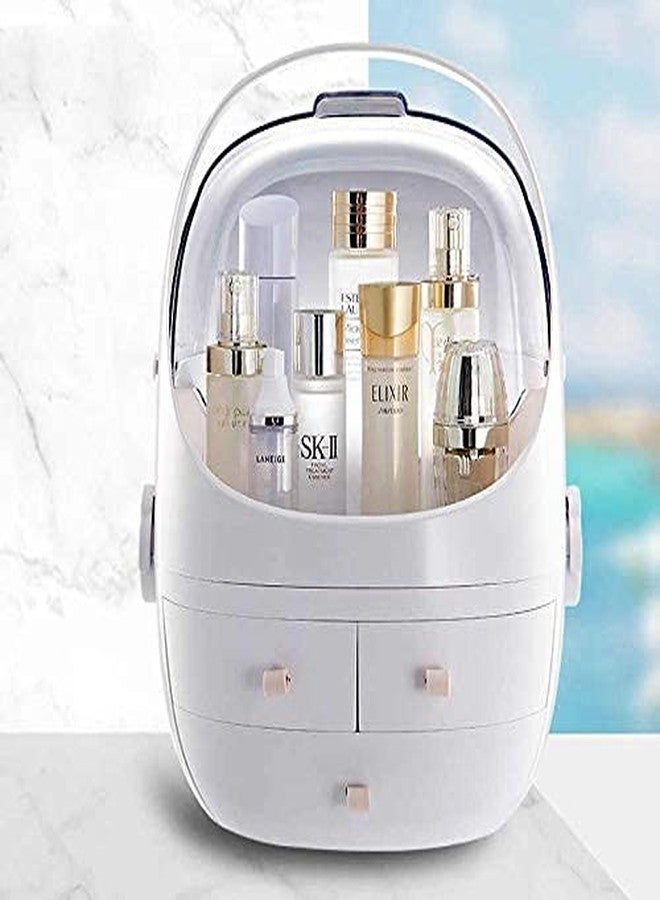 REPLEX Makeup Organizer, Jewelry and Cosmetic Storage Display Boxes with Handle, Cosmetic Storage Holder Makeup Storage Display Rack with Handle Great for Bathroom, Dresser, Vanity and Countertop - Image 2