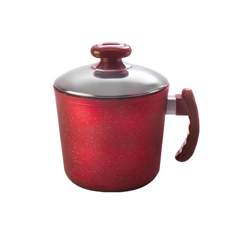 El Maleka - MILK POT B Granite Cookware MILK POT SIZE (16) DARK RED COLOR