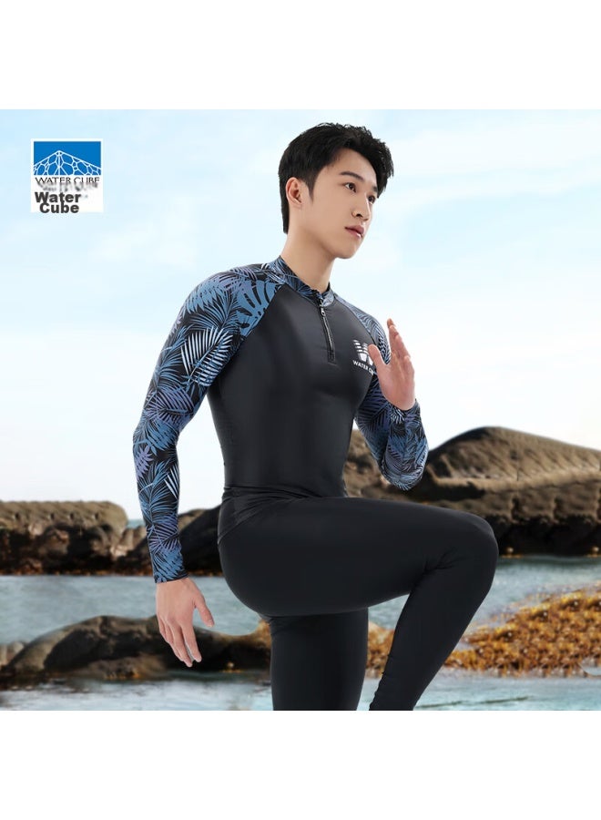 WATER CUBE Shuili Fang Men's Swimwear, Surfing And Diving Suit, Cold-resistant Long-sleeve Swimsuit, Quick-drying, For Beach Vacation, Black, XL - Image 3
