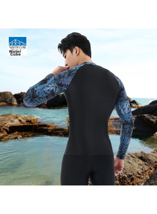 WATER CUBE Shuili Fang Men's Swimwear, Surfing And Diving Suit, Cold-resistant Long-sleeve Swimsuit, Quick-drying, For Beach Vacation, Black, XL - Image 4