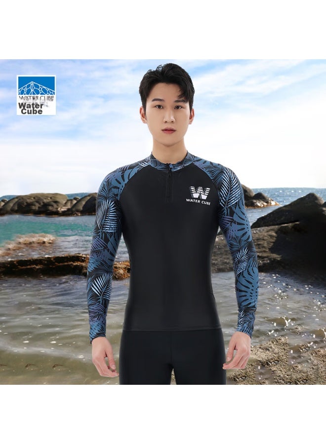 WATER CUBE Shuili Fang Men's Swimwear, Surfing And Diving Suit, Cold-resistant Long-sleeve Swimsuit, Quick-drying, For Beach Vacation, Black, XL - Image 2