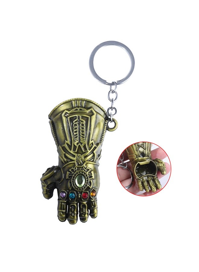 NIBEMINENT 1 Pcs Marvel Avengers Thanos Gauntlet Bottle Opener Keychain, Metal Opener Keychain Bronze  - Image 1