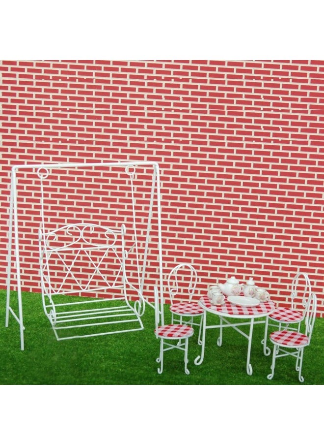 silvercnc Metal Swing Seat Fairy Garden Furniture for 12th Dollhouse Miniature  - Image 4