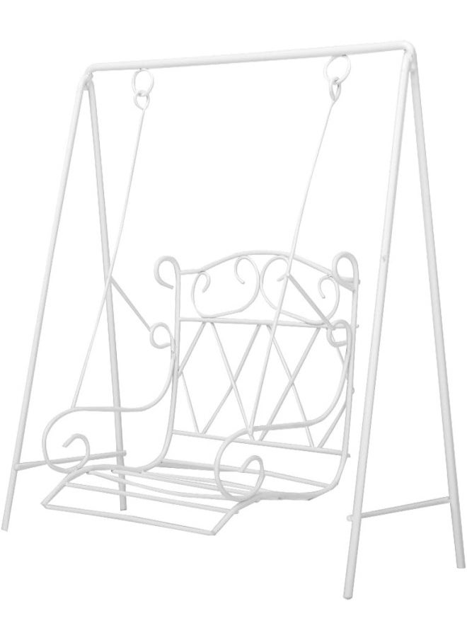 silvercnc Metal Swing Seat Fairy Garden Furniture for 12th Dollhouse Miniature  - Image 3