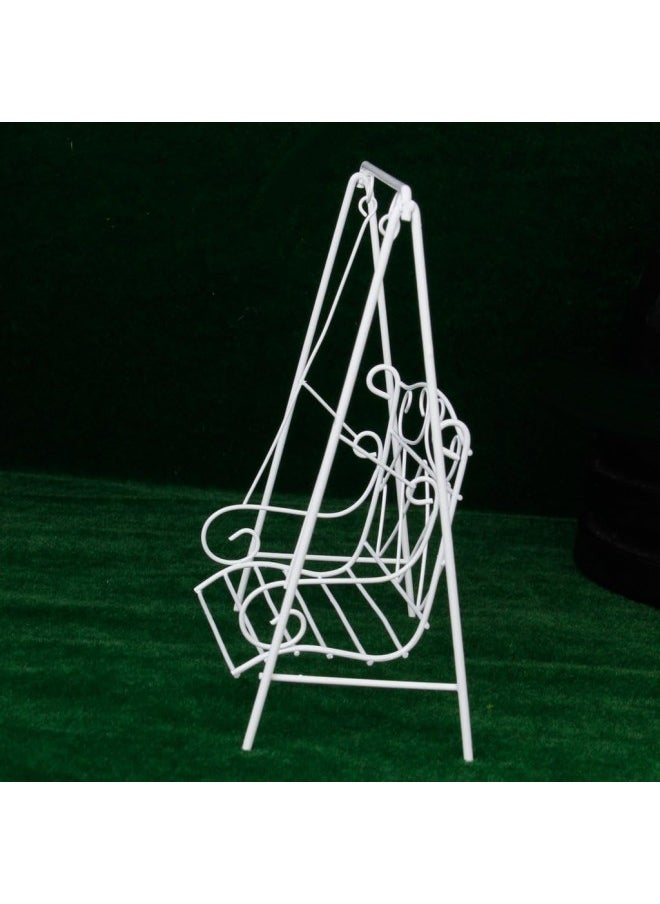 silvercnc Metal Swing Seat Fairy Garden Furniture for 12th Dollhouse Miniature  - Image 1