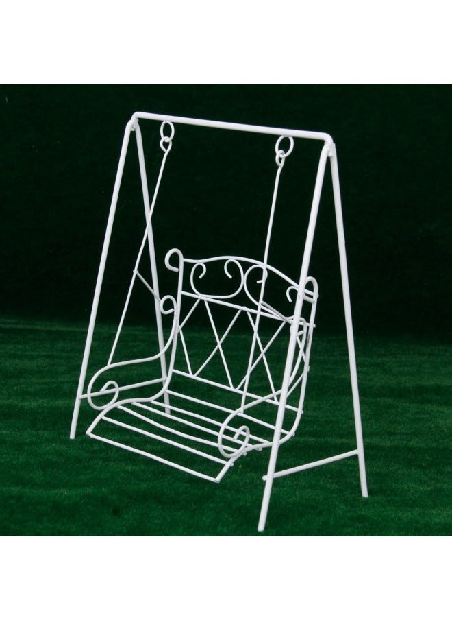 silvercnc Metal Swing Seat Fairy Garden Furniture for 12th Dollhouse Miniature  - Image 5
