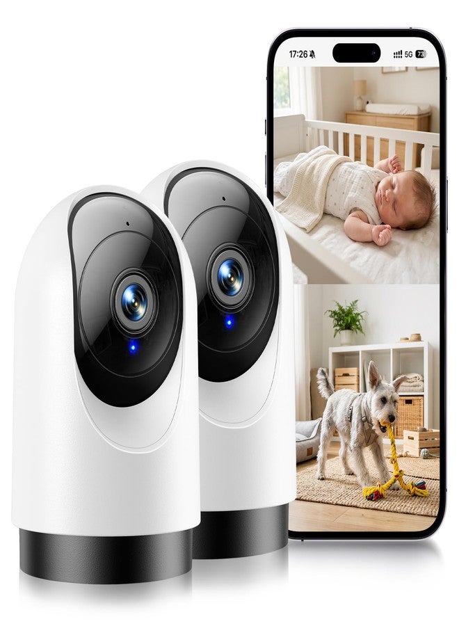 YOTON Indoor Security Camera, 2K 360° Wi-Fi Baby Monitor & Pet Camera w/Motion Tracking, 2-Way Audio, Night Vision, SD/Cloud, Compatible with Alexa & Google Home, 2.4/5GHz - Image 1