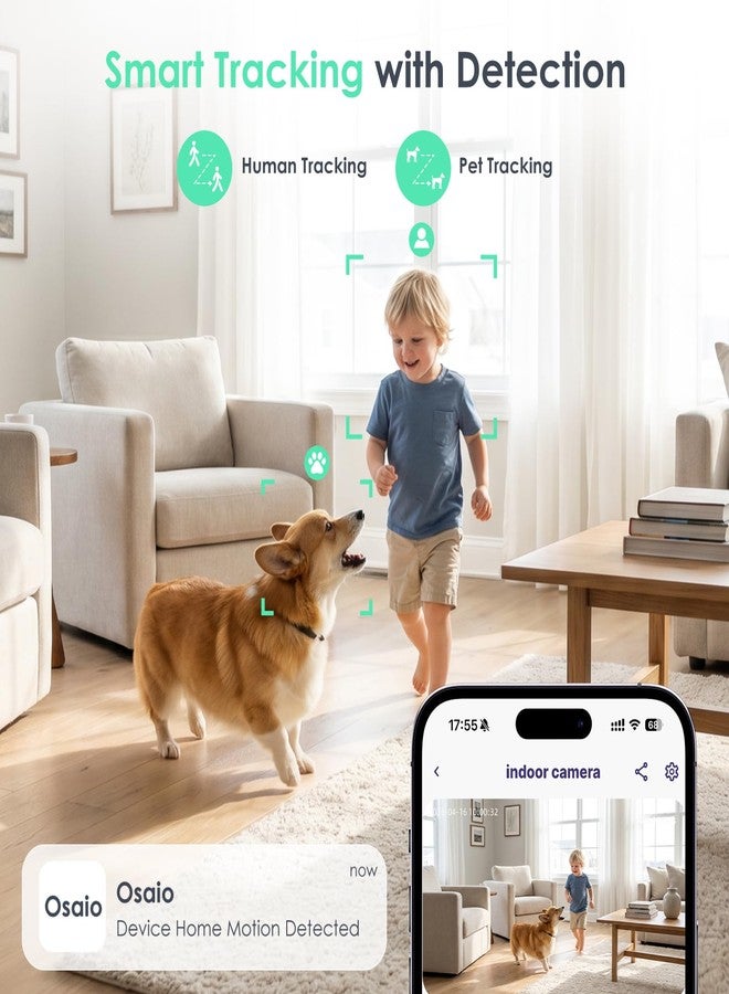 YOTON Indoor Security Camera, 2K 360° Wi-Fi Baby Monitor & Pet Camera w/Motion Tracking, 2-Way Audio, Night Vision, SD/Cloud, Compatible with Alexa & Google Home, 2.4/5GHz - Image 5